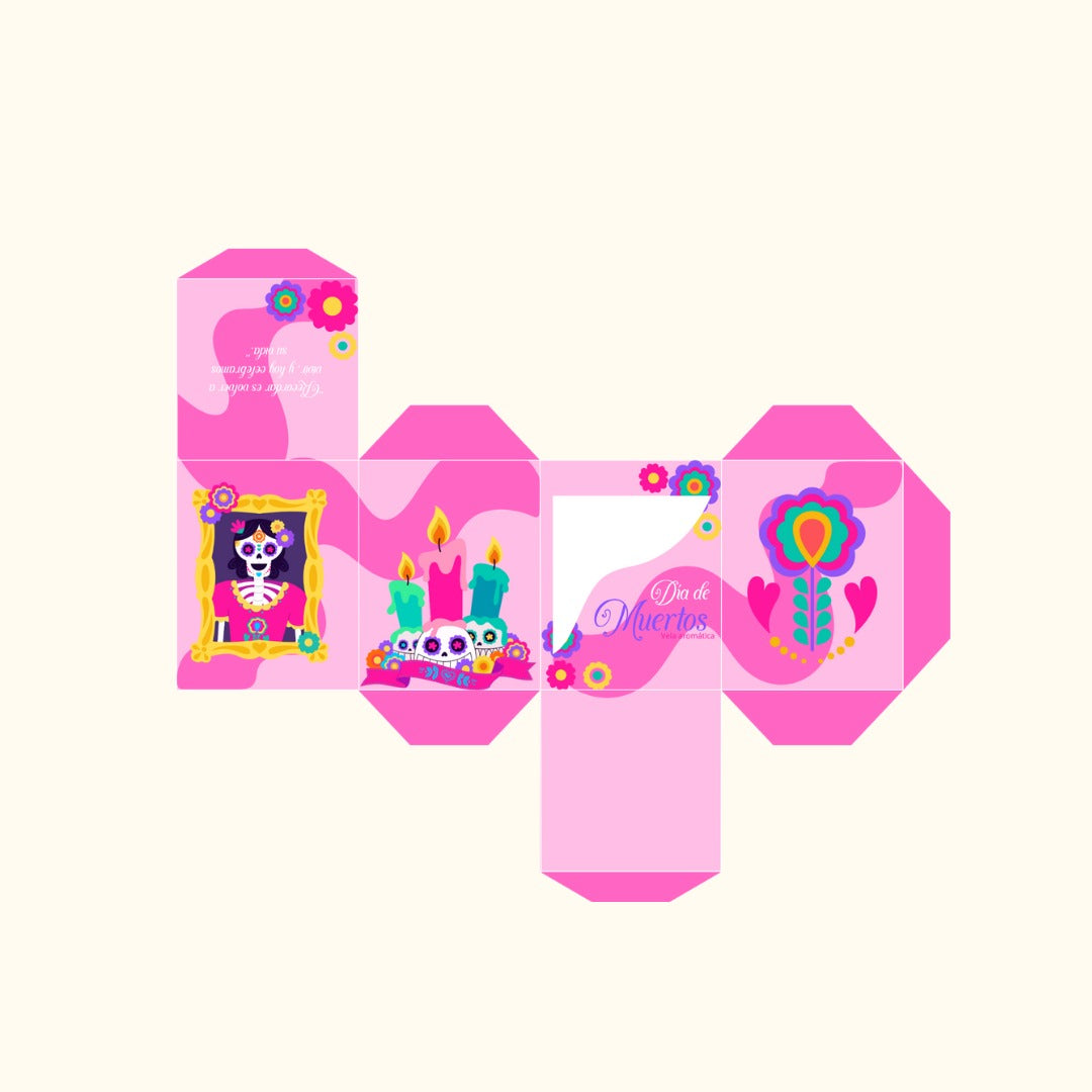 Caja para vela pequeña - Día de Muertos