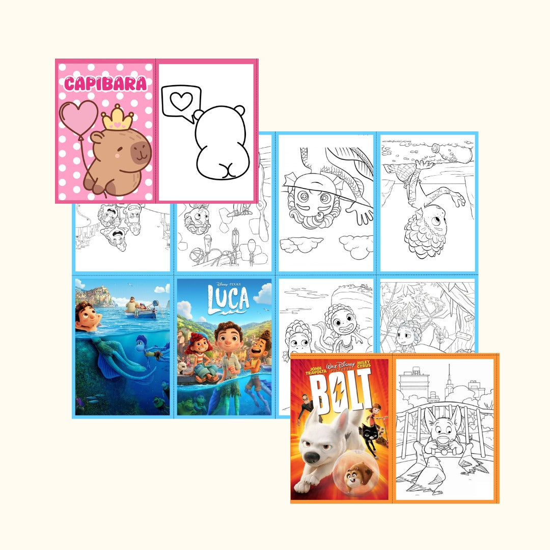 Kit 100 minilibros para colorear