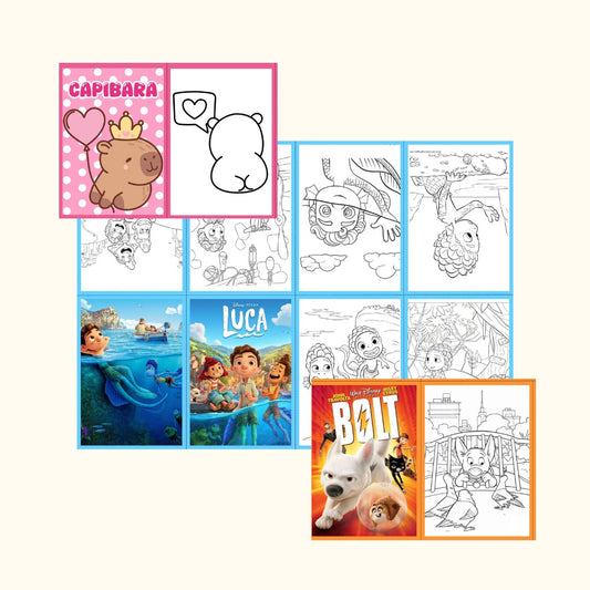 Kit 100 minilibros para colorear