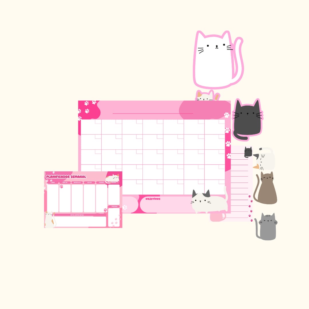 Kit imantado para nevera de gatitos