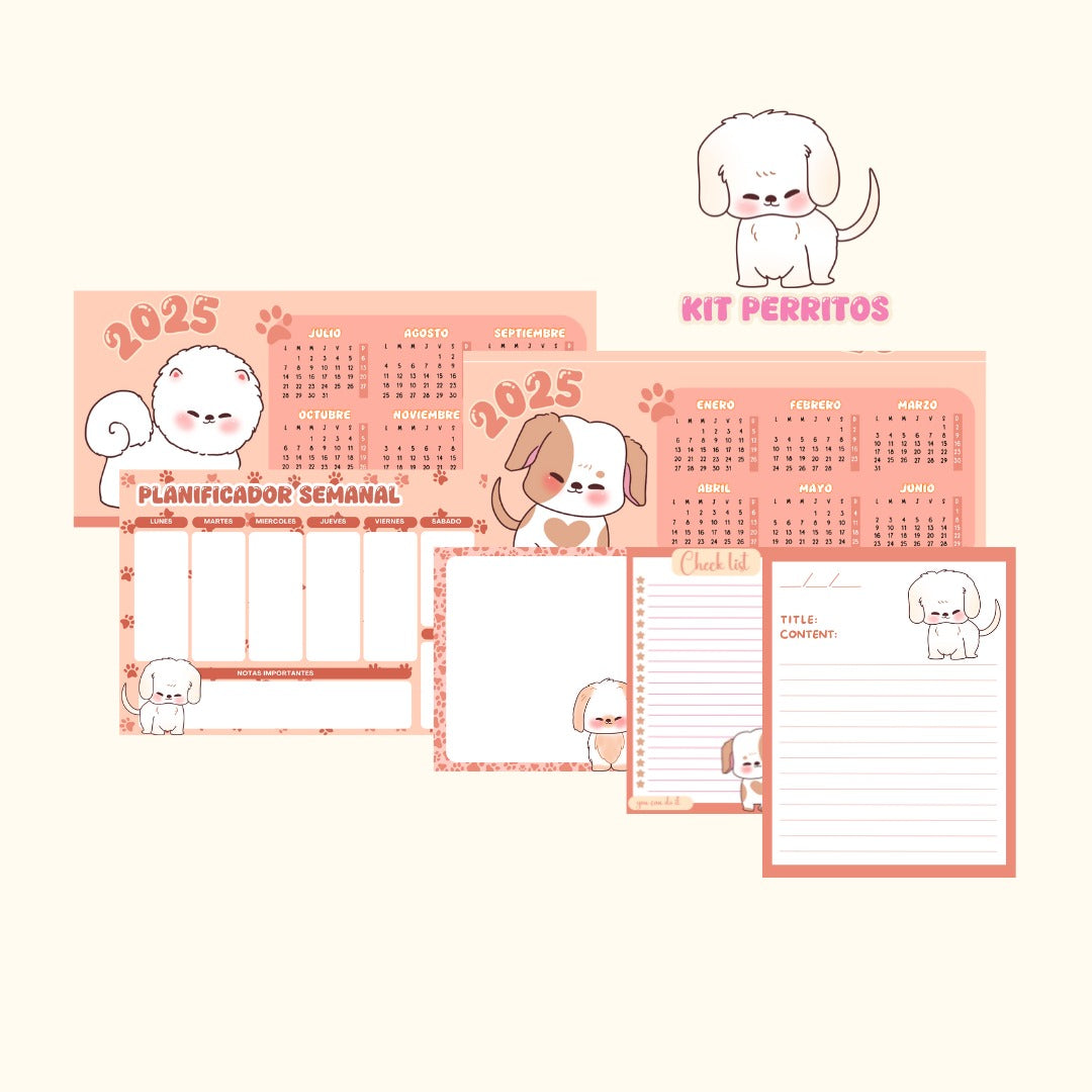 Kit de papelería de perrito