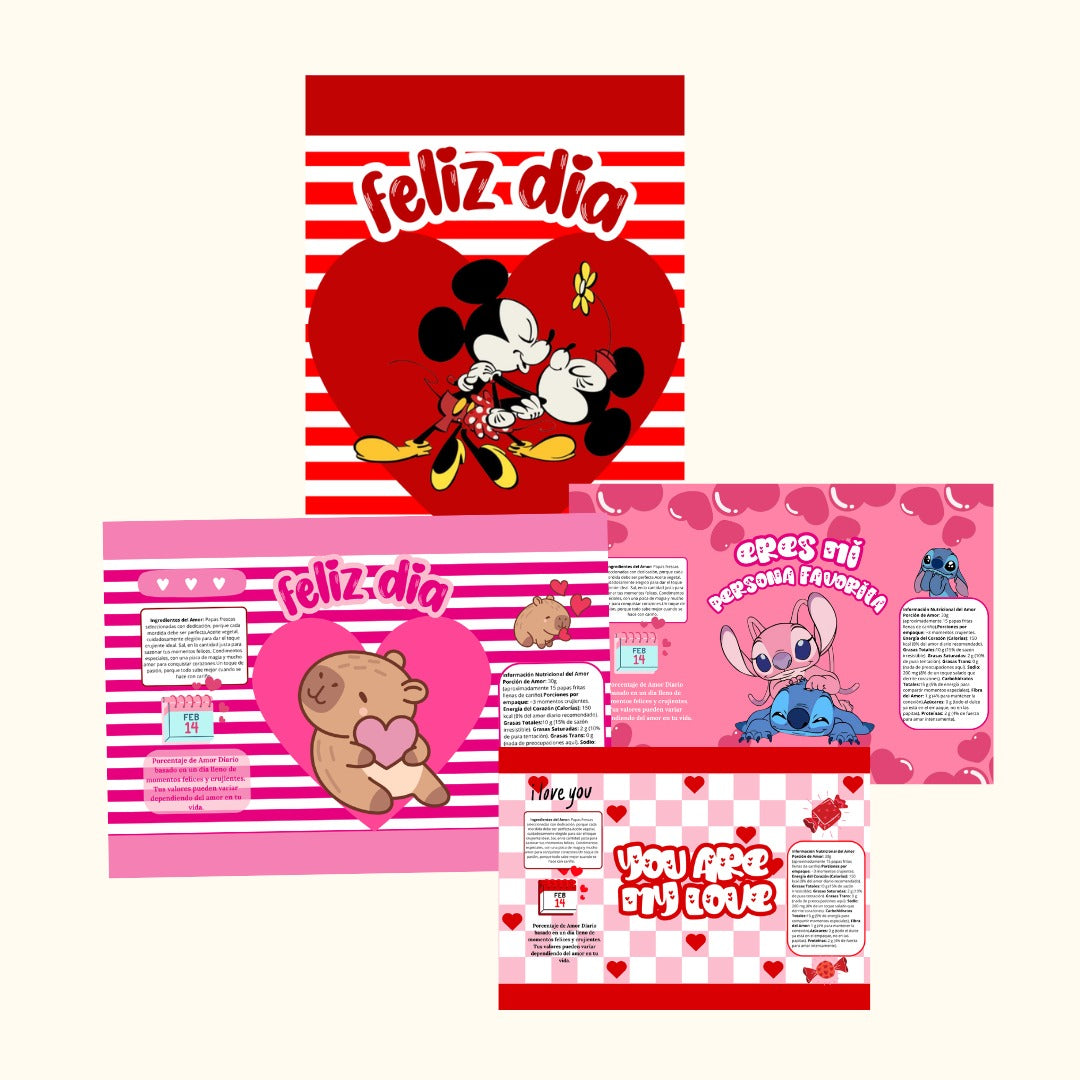 Bolsas papitas - Amor y Amistad