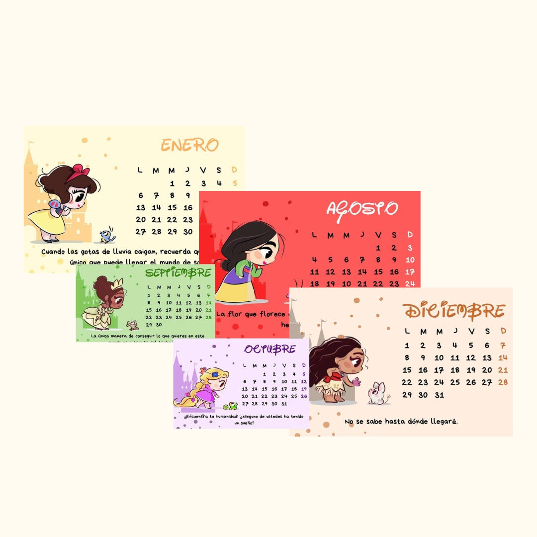 Calendario Princesas 2026