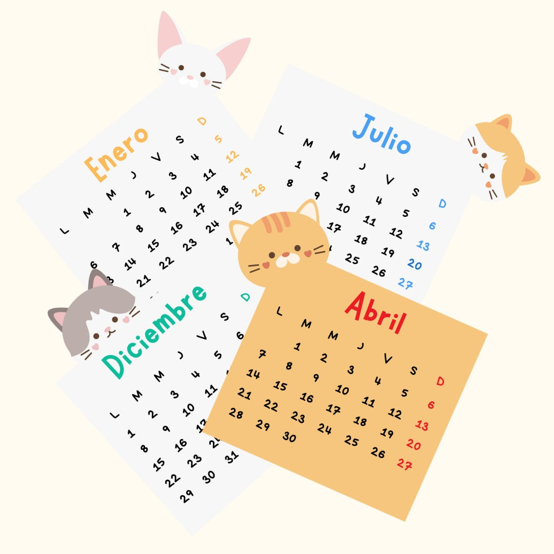 Calendario Gatitos Cute 2026