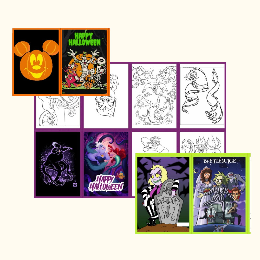 Kit Halloween 100 minilibros para colorear