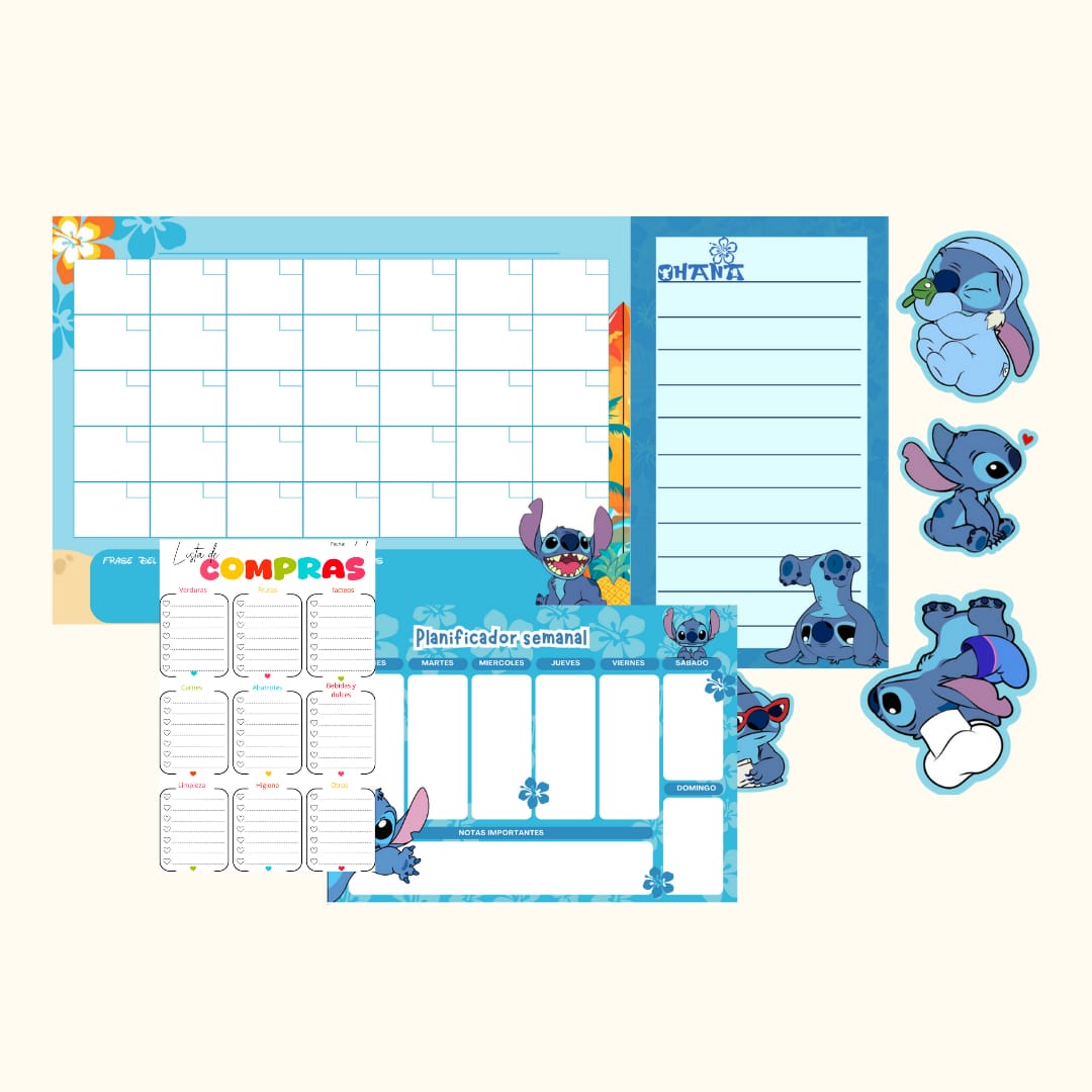 Kit imantado para nevera de Stitch