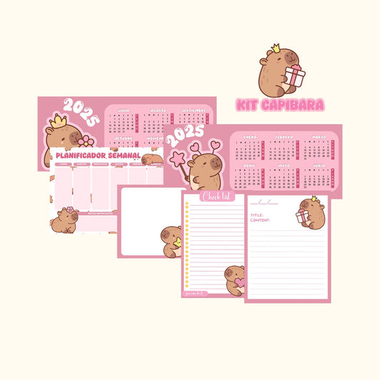 Kit de papelería de Capibara