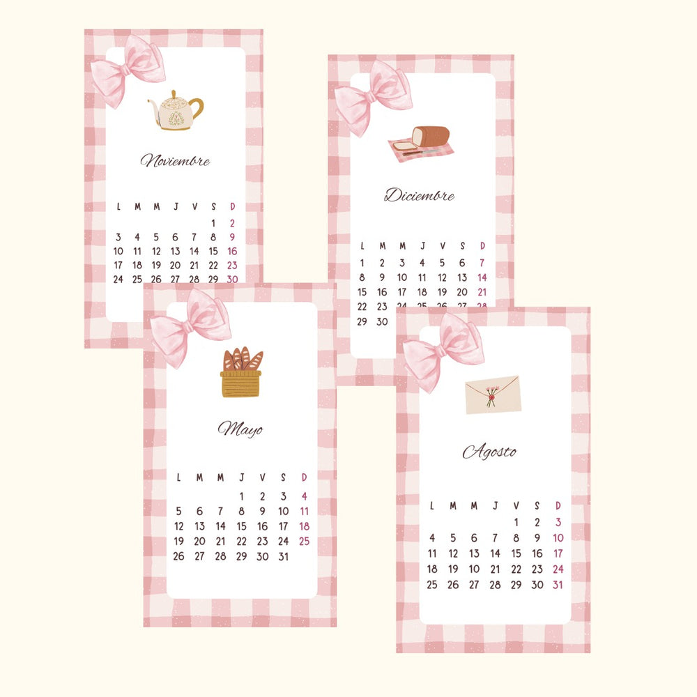 Calendario Coquette 2026