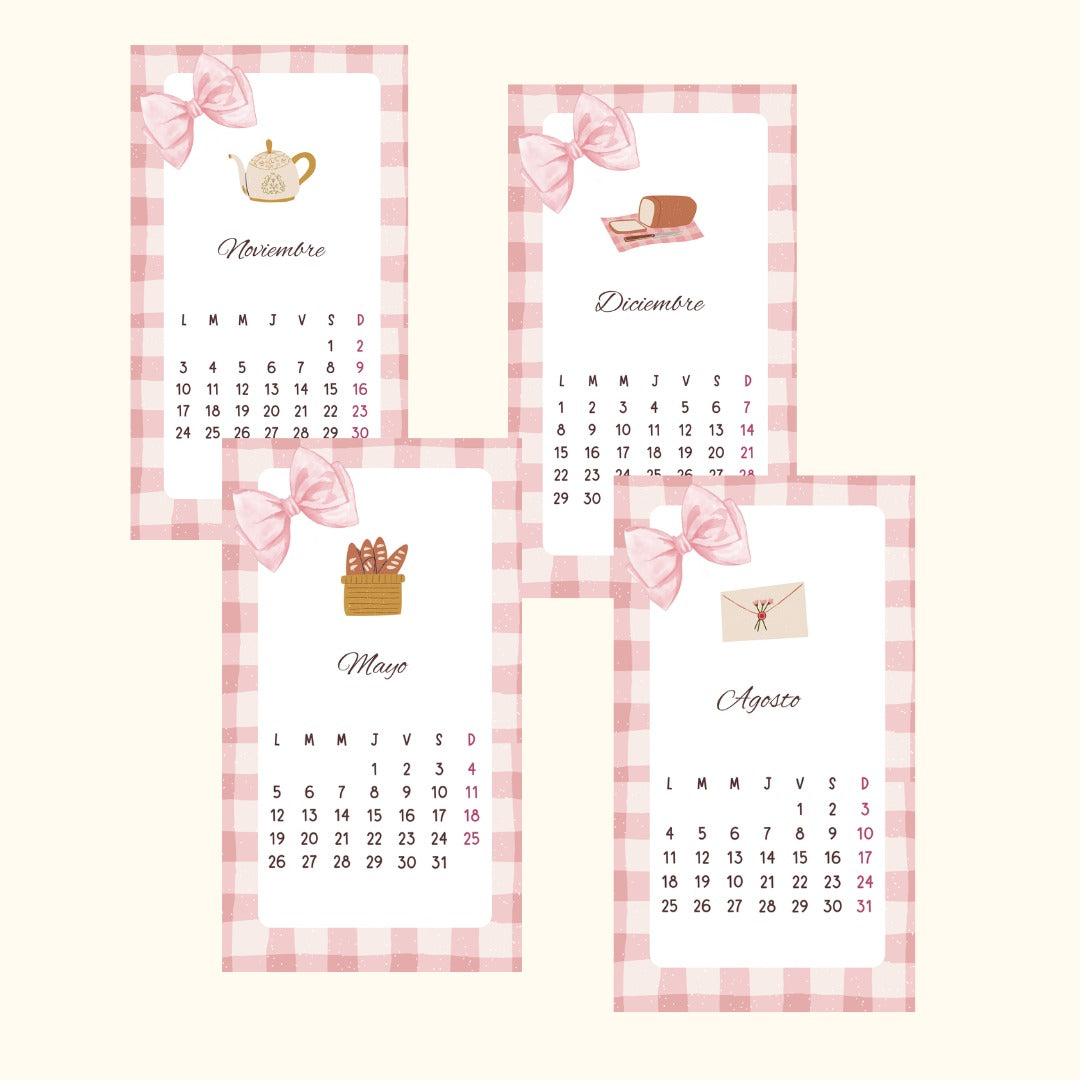 Calendario Coquette 2026