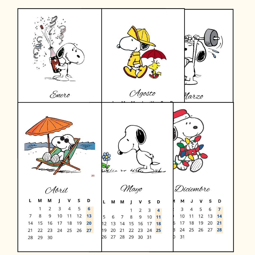 Calendario Snoopy 2026