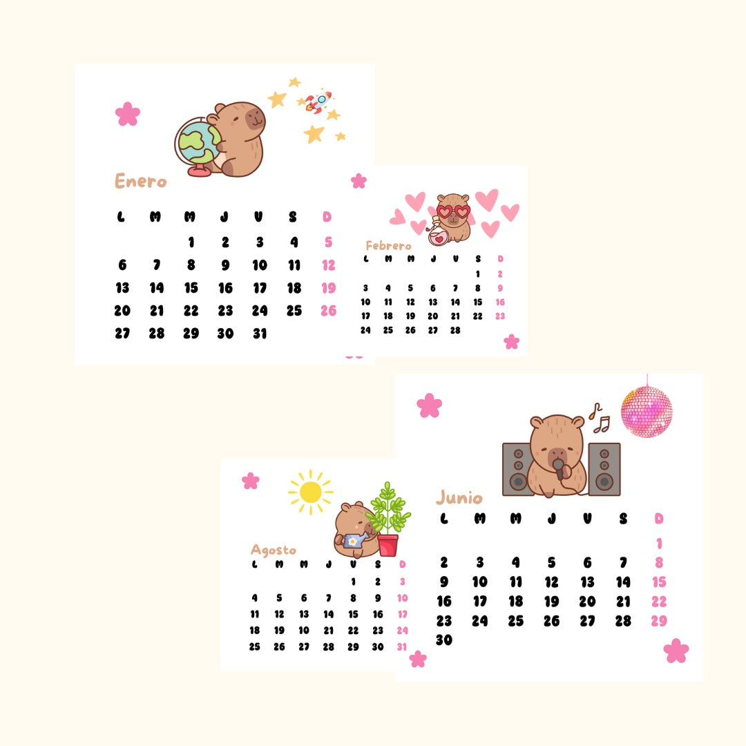Calendario Capibara 2026