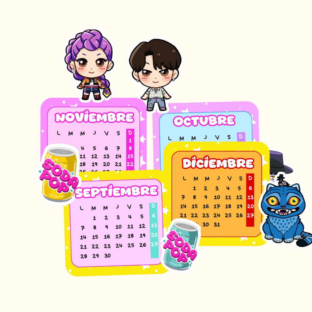 Calendario KPop Demon Hunters 2026